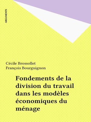 cover image of Fondements de la division du travail dans les modèles économiques du ménage